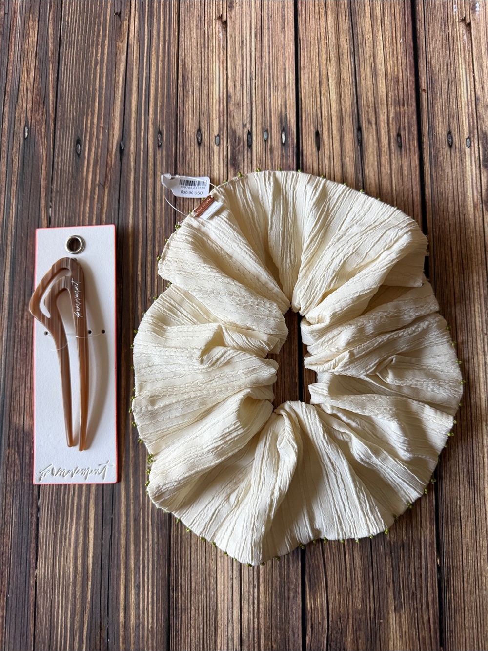 NWT Free People Oversized Calypso Scrunchie and Blade Runner Hair Pin